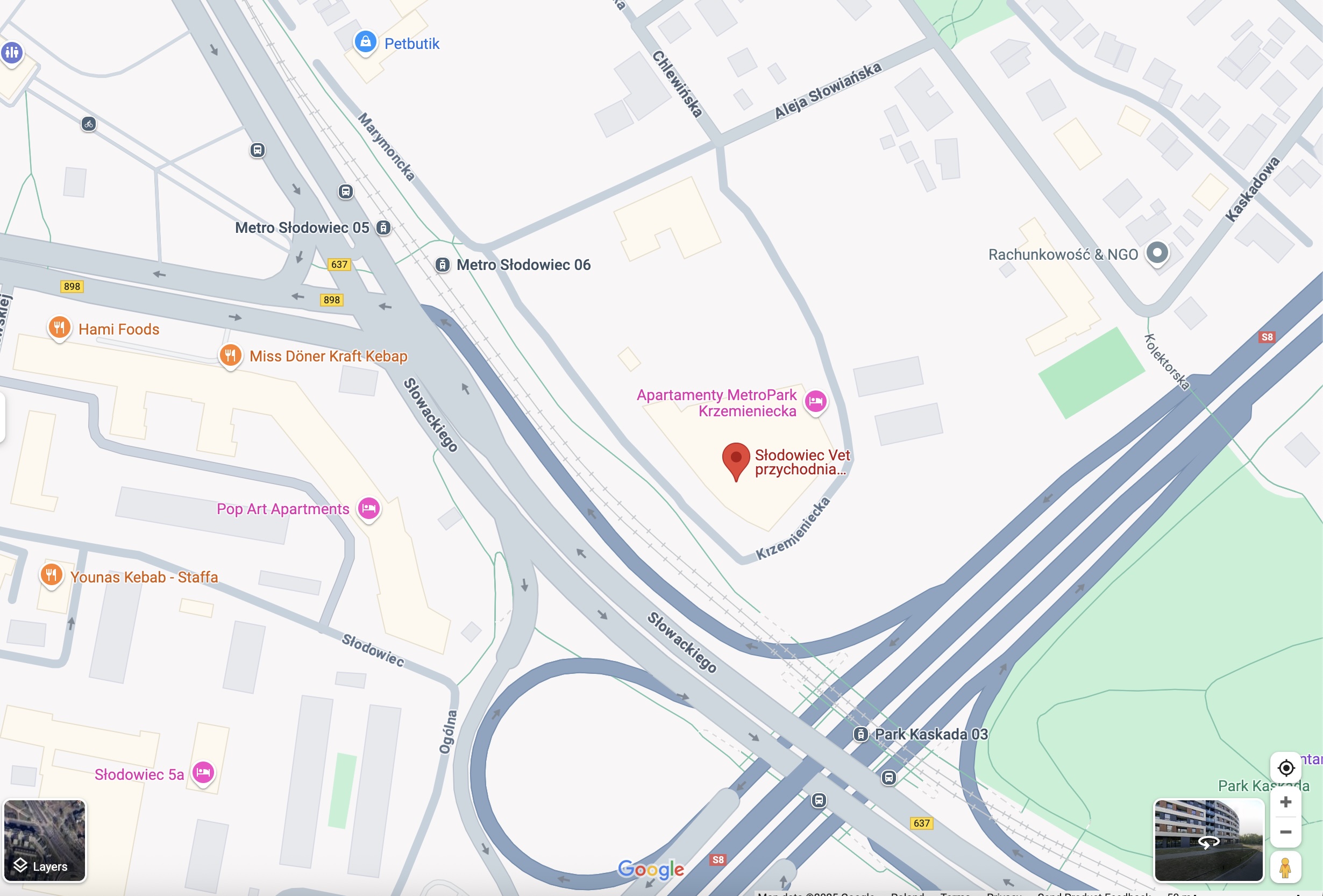 Mapa lokalizacji Słodowiec VET - ul. Krzemieniecka 10 lokal U9, Warszawa-Słodowiec